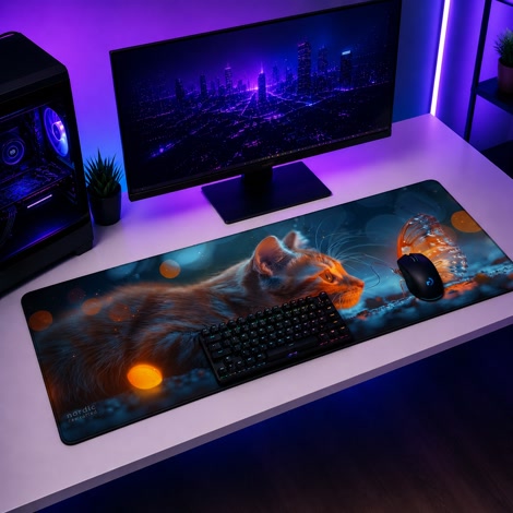 Produktbild på Curious Cat XL (800x300 mm) Gaming Musmatta