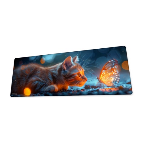 Bild på Curious Cat XL (800x300 mm) Gaming Musmatta gaming musmatta vinklad till höger
