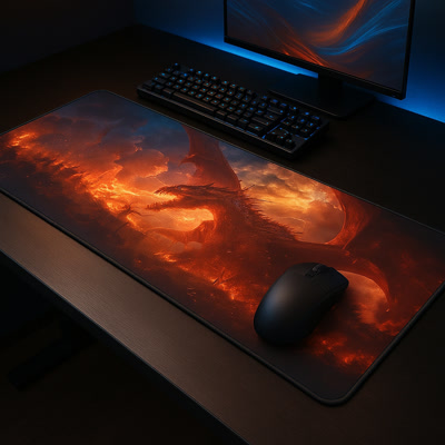 Bild på Fire Dragon Fury Stor (Extended) Gaming Musmatta (800x300 mm)