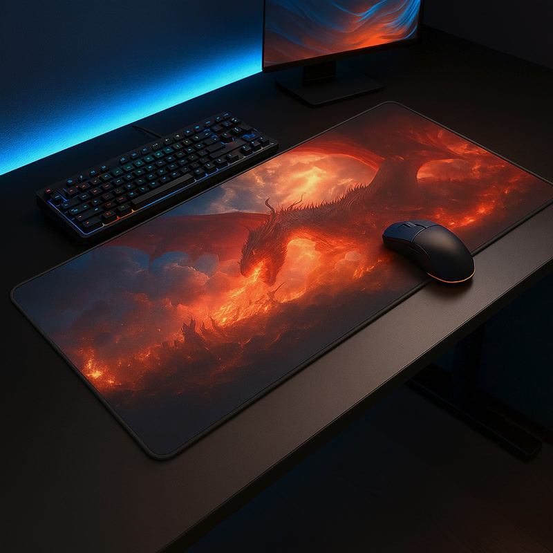 Bild på Fire Dragon Fury Stor (Extended) Gaming Musmatta (800x300 mm)
