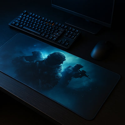 Bild på Ghost Special Forces Trident stor (Extended) Gaming Musmatta (800x300 mm)