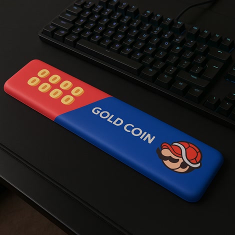 Produktbild på Handledsstöd för Gaming Tangentbord Gold Coin (360 mm)